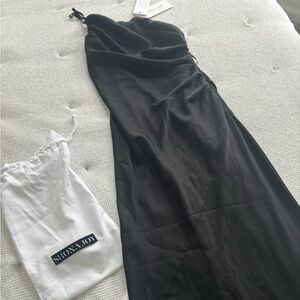 Shona Joy black floor length gown